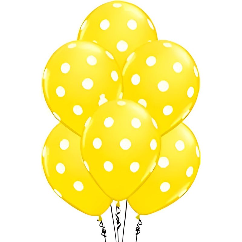 GENERICO - Pack X6 Globos Lunares Cumpleaños Globo Unicolor Decoracion
