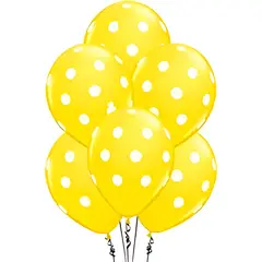 GENERICO - Pack X6 Globos Lunares Cumpleaños Globo Unicolor Decoracion