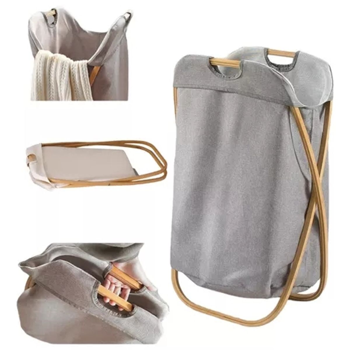 GENERICO - Canastos Para Ropa Con Estructura De Madera Pegable