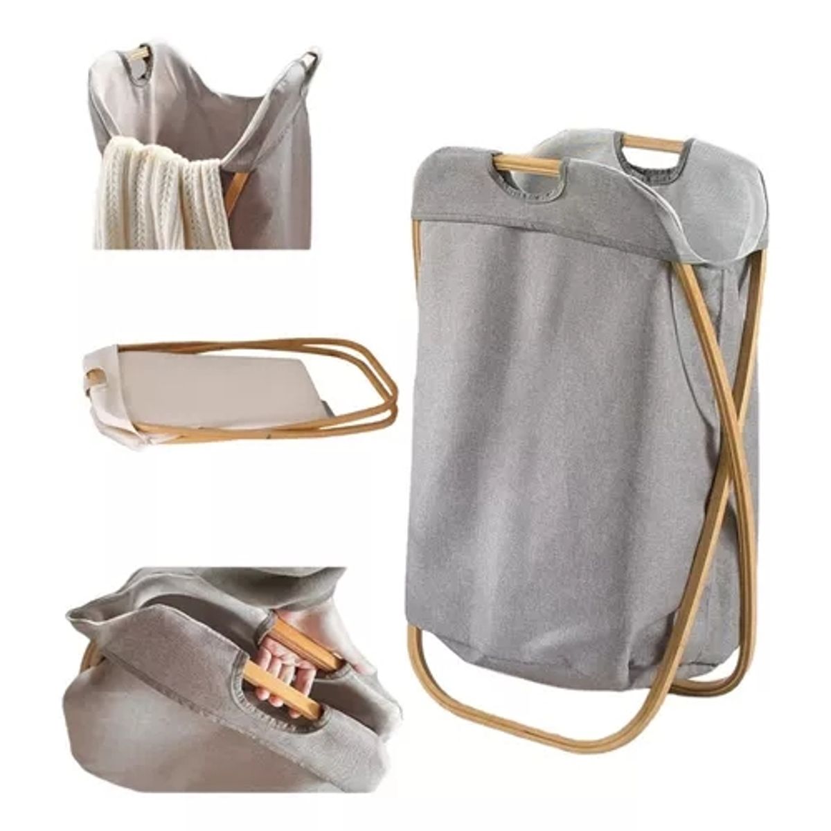 GENERICO - Canastos Para Ropa Con Estructura De Madera Pegable