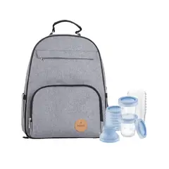 INFANTI - Mochila maternal Oak + Set de 10 vasos de almacenamiento
