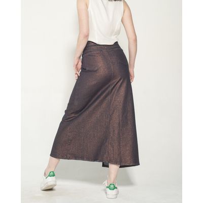 Imagen 2 del producto Falda Evase Larga Metalizada Cobre