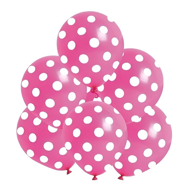 GENERICO - Pack X6 Globos Lunares Cumpleaños Globo Unicolor Decoracion
