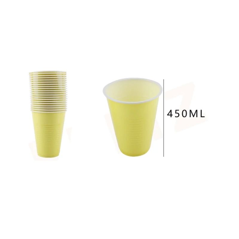 GENERICO - Vaso Plástico Amarillo 20 Pcs