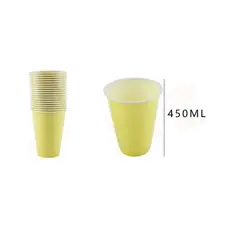 GENERICO - Vaso Plástico Amarillo 20 Pcs