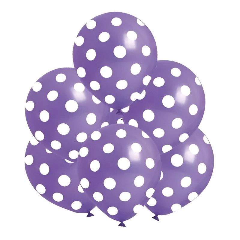 GENERICO - Pack X6 Globos Lunares Cumpleaños Globo Unicolor Decoracion
