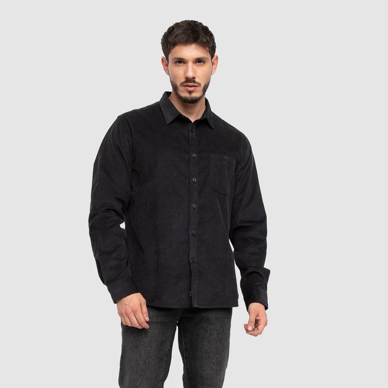 BUBBA - Corderoy Shirt Iron Gate Black Bubba