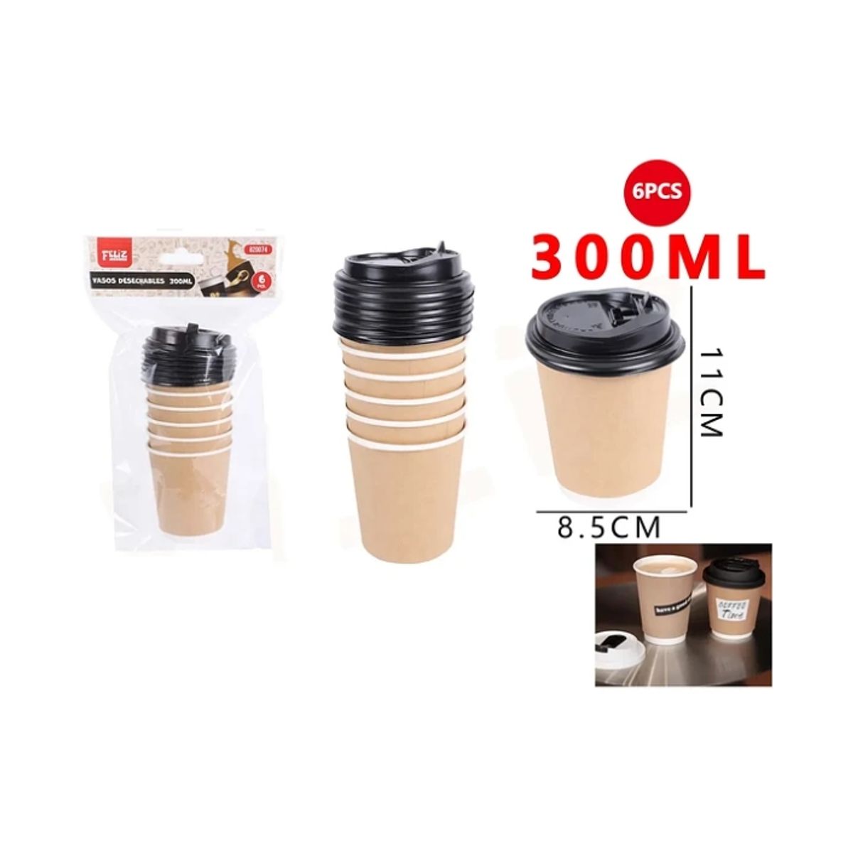 GENERICO - Vaso Descartable Café 1185Cm 300ML