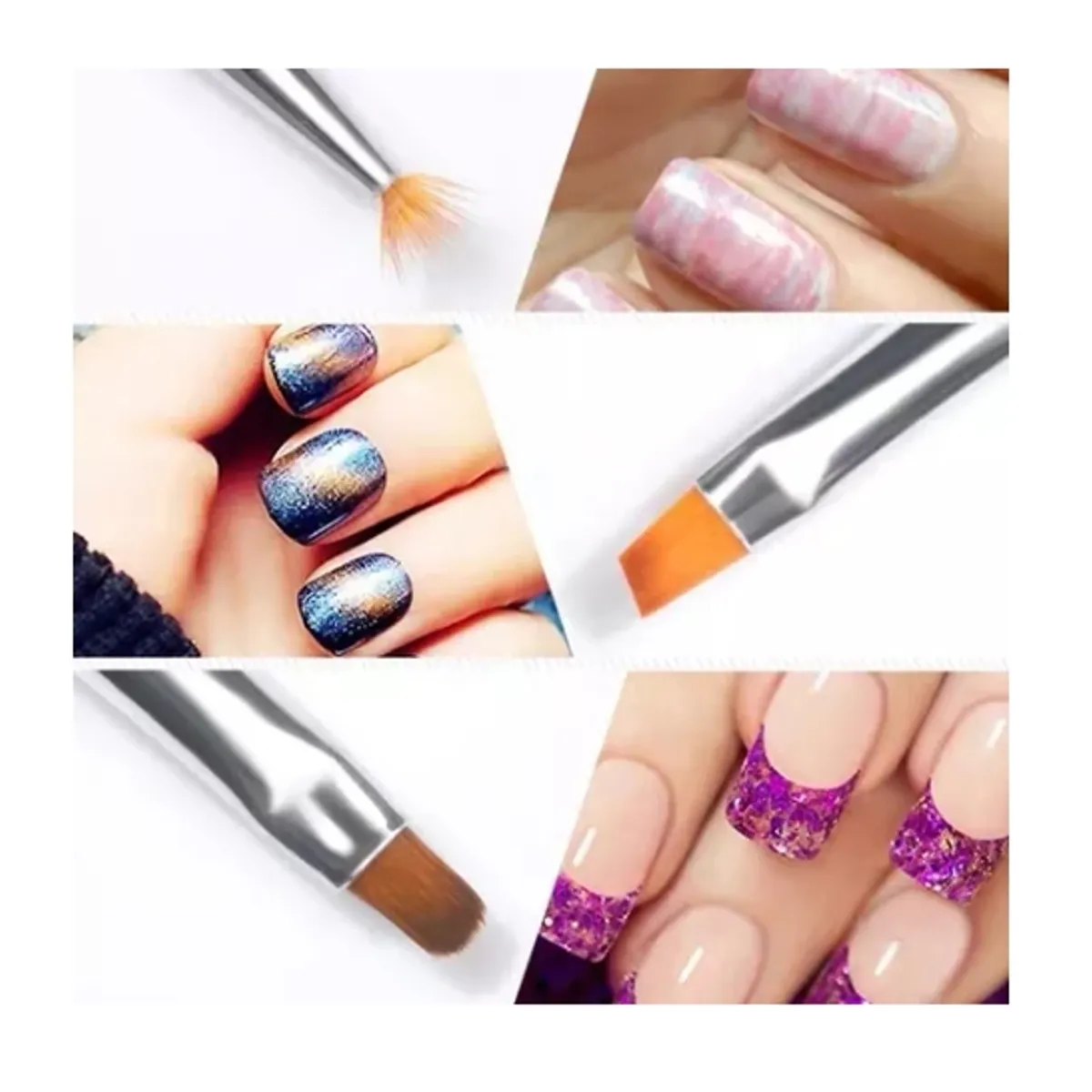 GENERICO - Set 7 Pinceles De Pintura Profesional De Diseño De Uñas/gel