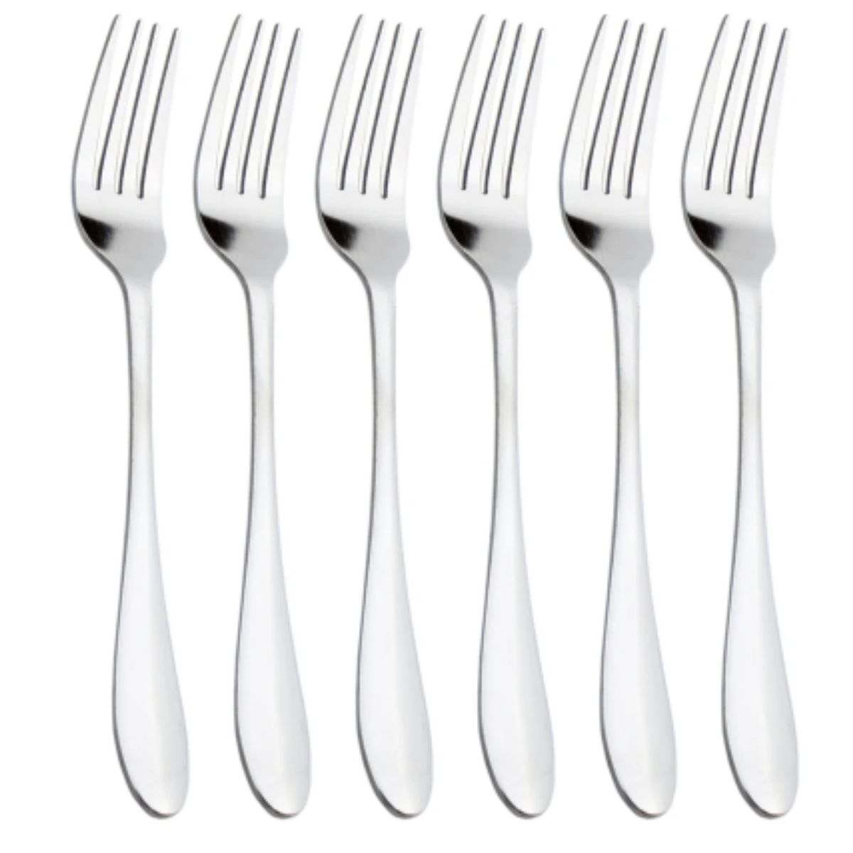 OEM - Set 06 Tenedores De Cena Acero Inoxidable Con Borde Redondo