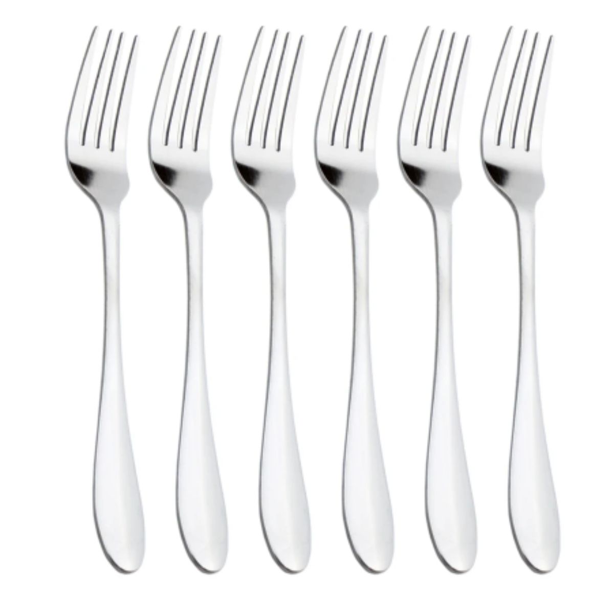 OEM - Set 06 Tenedores De Cena Acero Inoxidable Con Borde Redondo