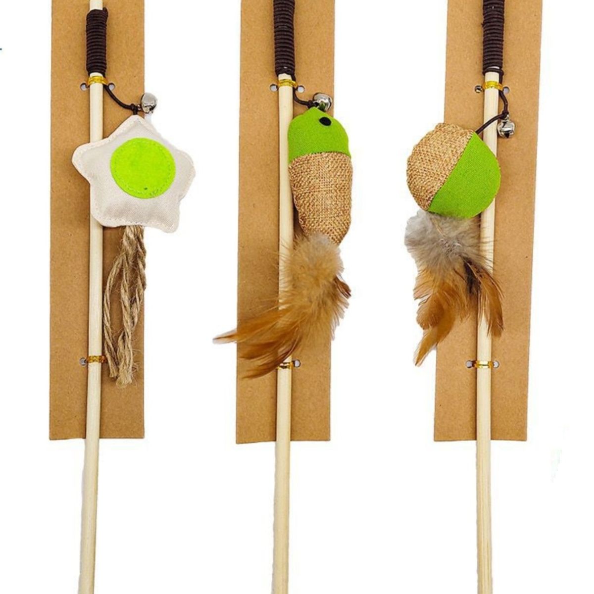 GENERICO - Juguete Para Gato Tira Con Peluche Y Plumas