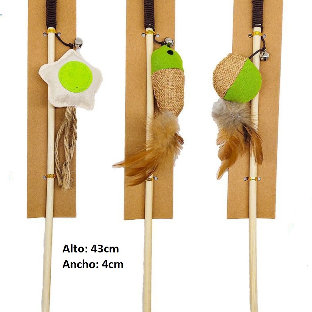 GENERICO - Juguete Para Gato Tira Con Peluche Y Plumas