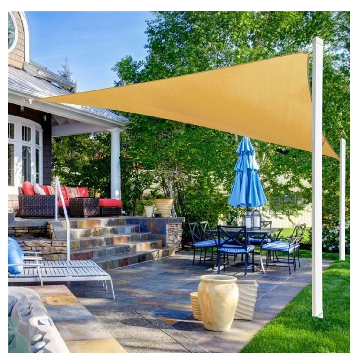 GENERICO - Toldo Vela Sombra Triangular 5 X 5 X 5 Mts