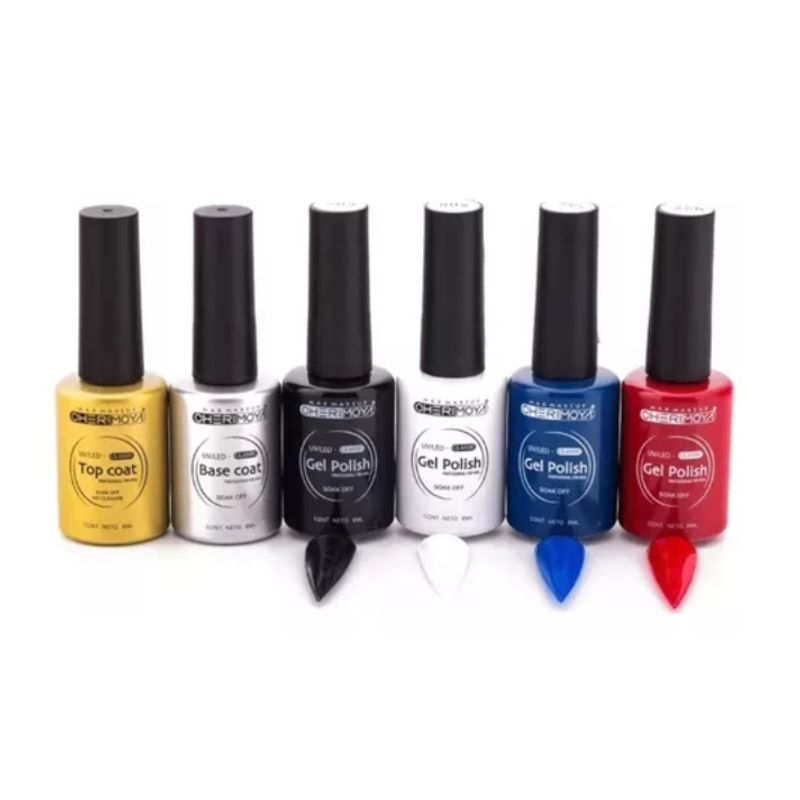 CHERIMOYA - Pack De 6 Colores Esmaltes Permanentes 8 Ml Cherimoya Basico