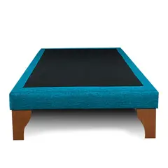 GENERICO - Base Para Cama Europea 1 Plaza Color Turquesa Lino