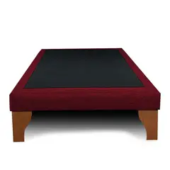 GENERICO - Base Para Cama Europea 1 Plaza Color Burdeo Lino
