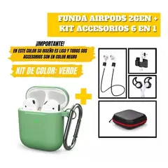 GENERICO - Funda Silicona AirPods 2gen Set De Accesorios 6 En 1