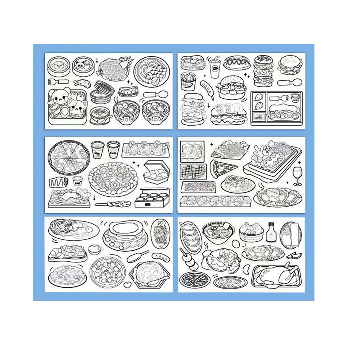 GENERICO - Papel adhesivo para colorear diseño Alimentos 3mts