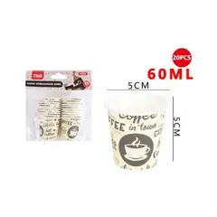 GENERICO - Vasos Desechables Coffe Color Crema 60 Ml 20 Pcs