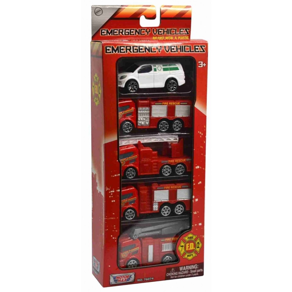 MOTORMAX - MOTORMAX 76074 5 PC 3 PULG EMERGENCY VEHICLE SET
