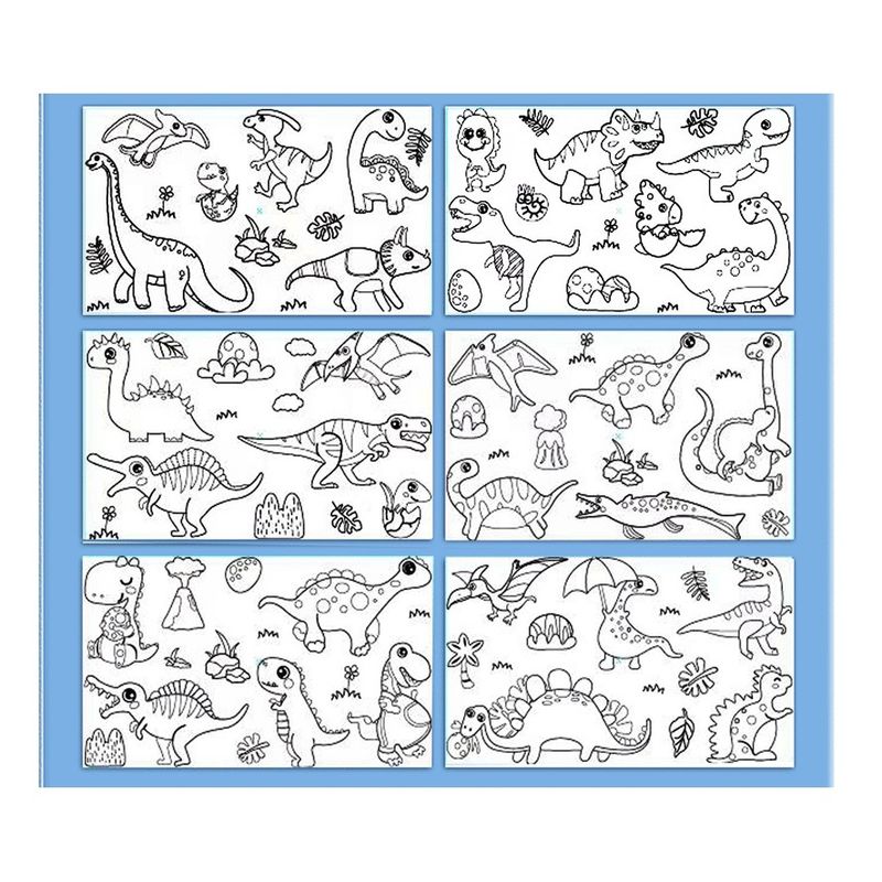 GENERICO - Papel adhesivo para colorear diseño Dinosaurios 3mts