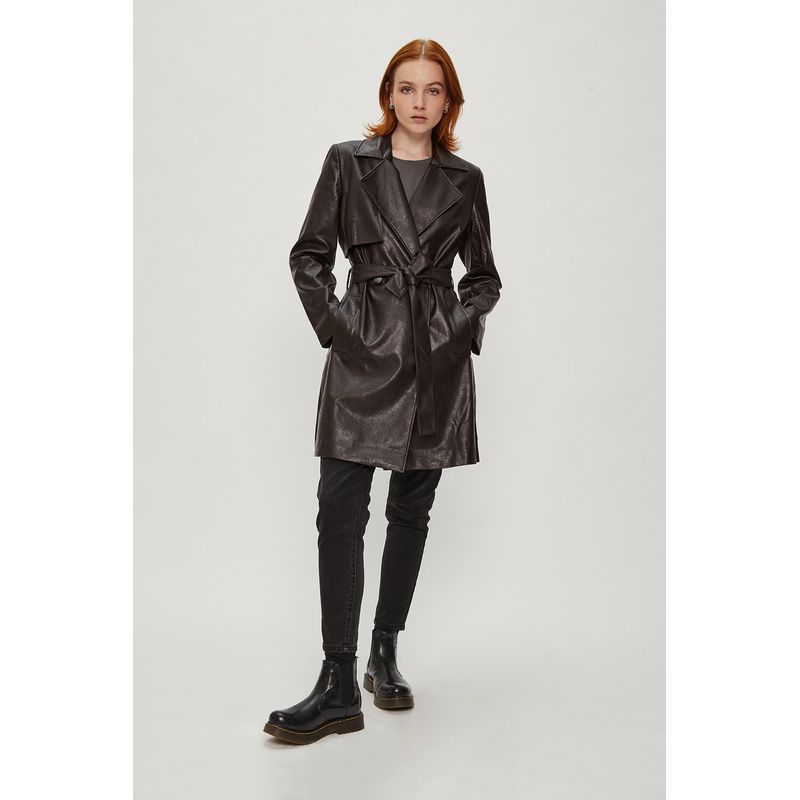 IO - Trench Pu Textura Cafe iO