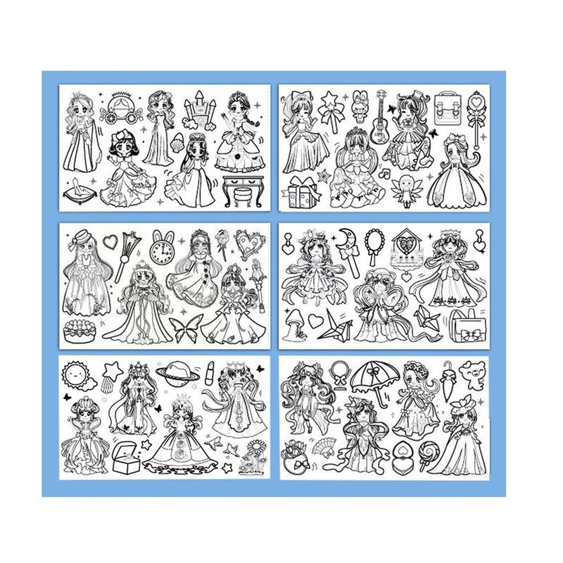 GENERICO - Papel adhesivo para colorear diseño Princesas 3mts