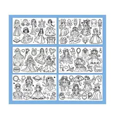 GENERICO - Papel adhesivo para colorear diseño Princesas 3mts