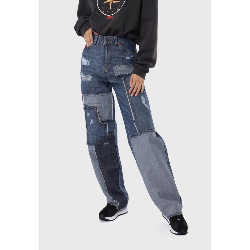 SOVIET - Jeans Casual Patchwork Soviet SOVIET