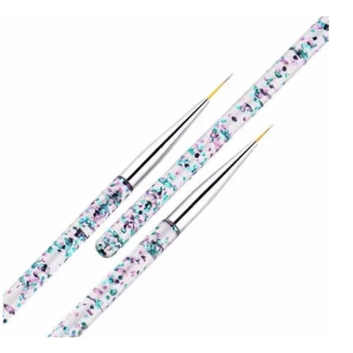 GENERICO - Kit 3 Pinceles Para Diseño Uñas Postizas / Naturales