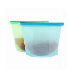 CASATUA - Bolsas Silicona Hermeticas Reutilizables Comida Set - Blanco - Pack x2