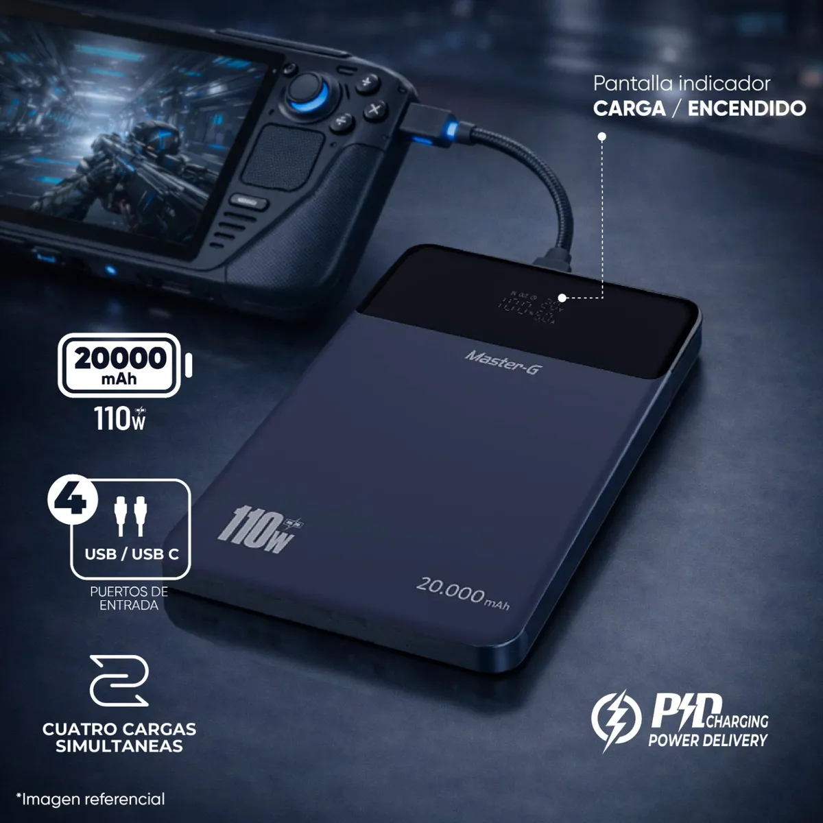 MASTER G - Cargador Portátil Master-G 20000 Mah 110W Power Delivery