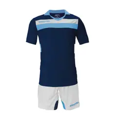 MACRON - Uniforme Fútbol Niños Génova Rojo-Azul Marino-Amarillo