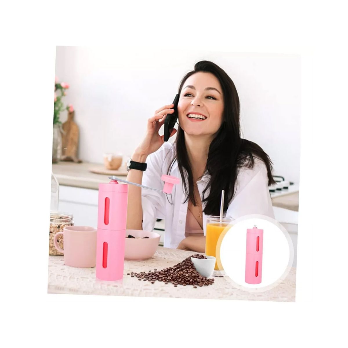 GENERICO - Molinillo De Café Manual Autopropulsado De Acero Inoxidable