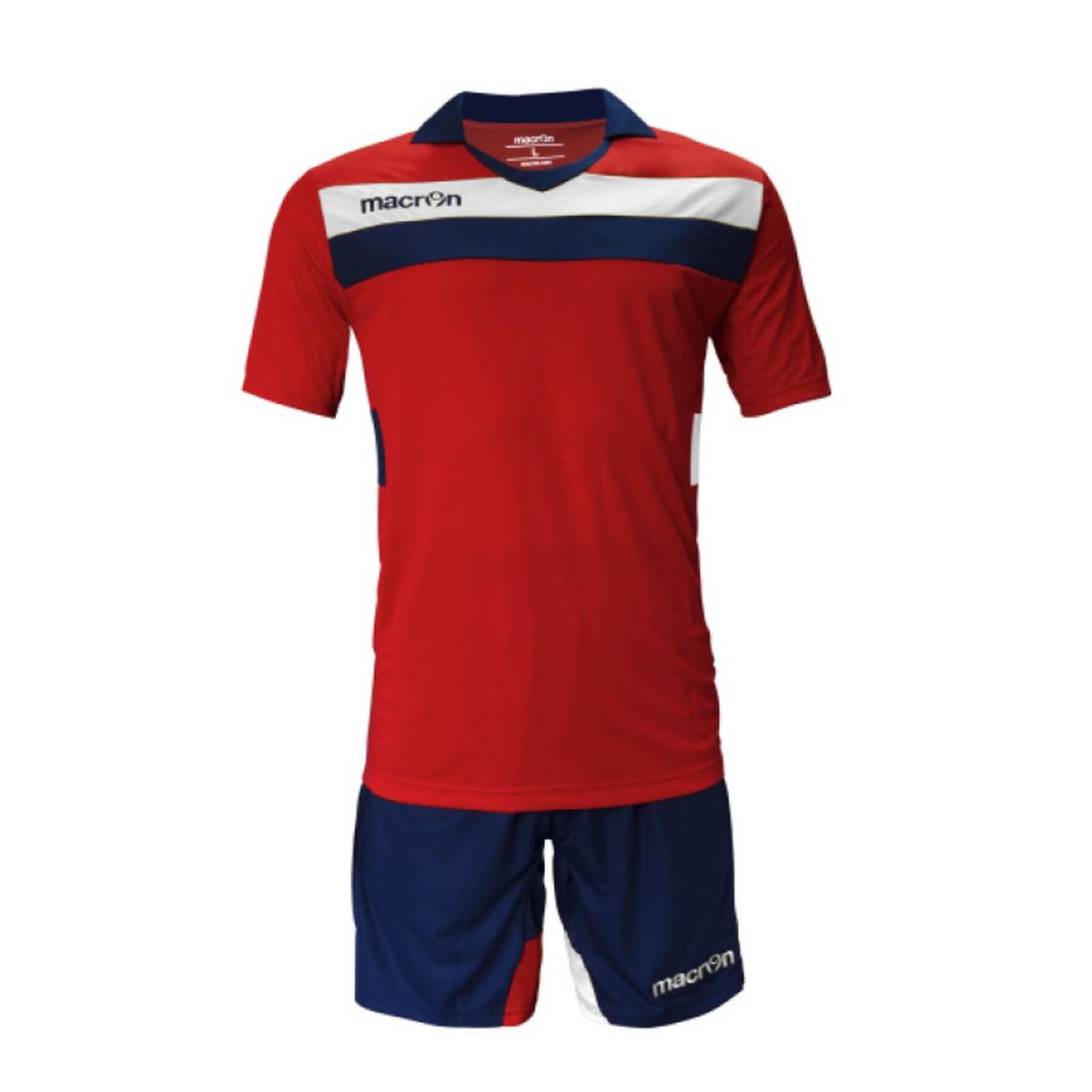 MACRON - Uniforme Fútbol Génova Macron Rojo-Blanco-Azul Marino