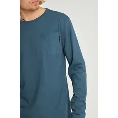 TOKE - Polera Manga Larga Bolsillo Azul Hombre