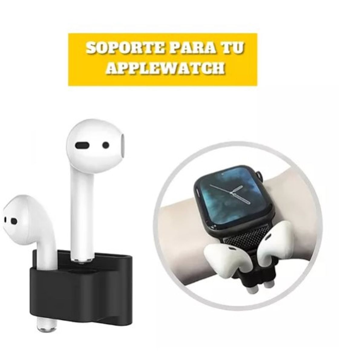 GENERICO - Funda Silicona AirPods 2gen Set De Accesorios 6 En 1 Rojo