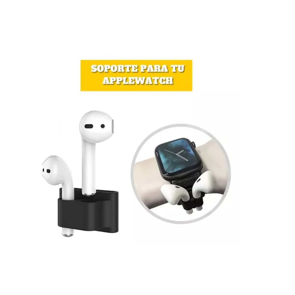 GENERICO - Funda Silicona AirPods 2gen Set De Accesorios 6 En 1 Rojo