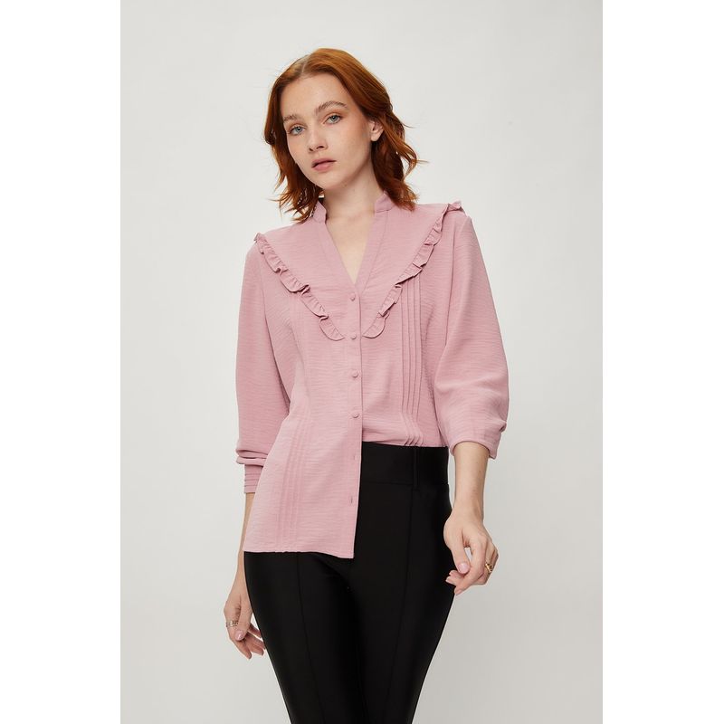 IO - Blusa Manga Larga Rosado Mujer Io