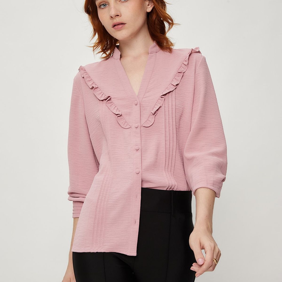 IO - Blusa Manga Larga Rosado Mujer Io