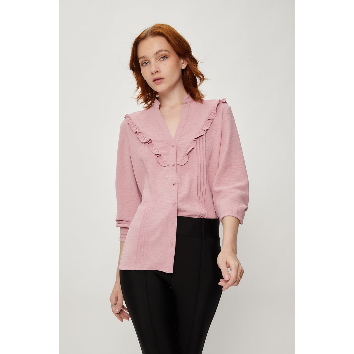 IO - Blusa Manga Larga Rosado Mujer Io