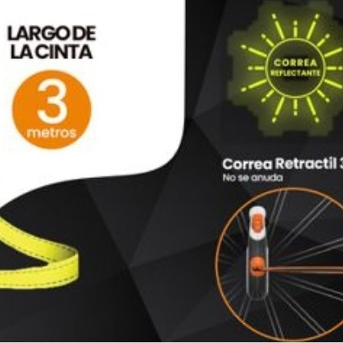 GENERICO - Correa Reflectante Retractil Xs 3m Para Mascota