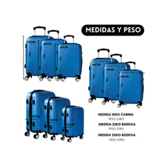 GENERICO - Set 3 Maletas Viaje 10 23 30 Kg Equipaje Rueda Cabina Avión