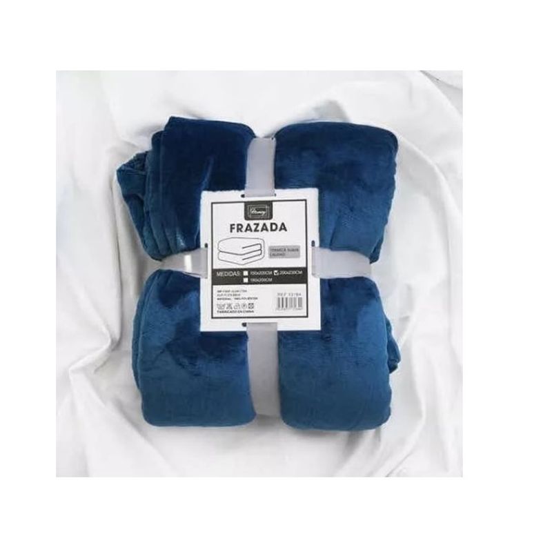 GENERICO - Frazada Polar Extra Grande Polar Suave 200230cm Invierno Azul Acero