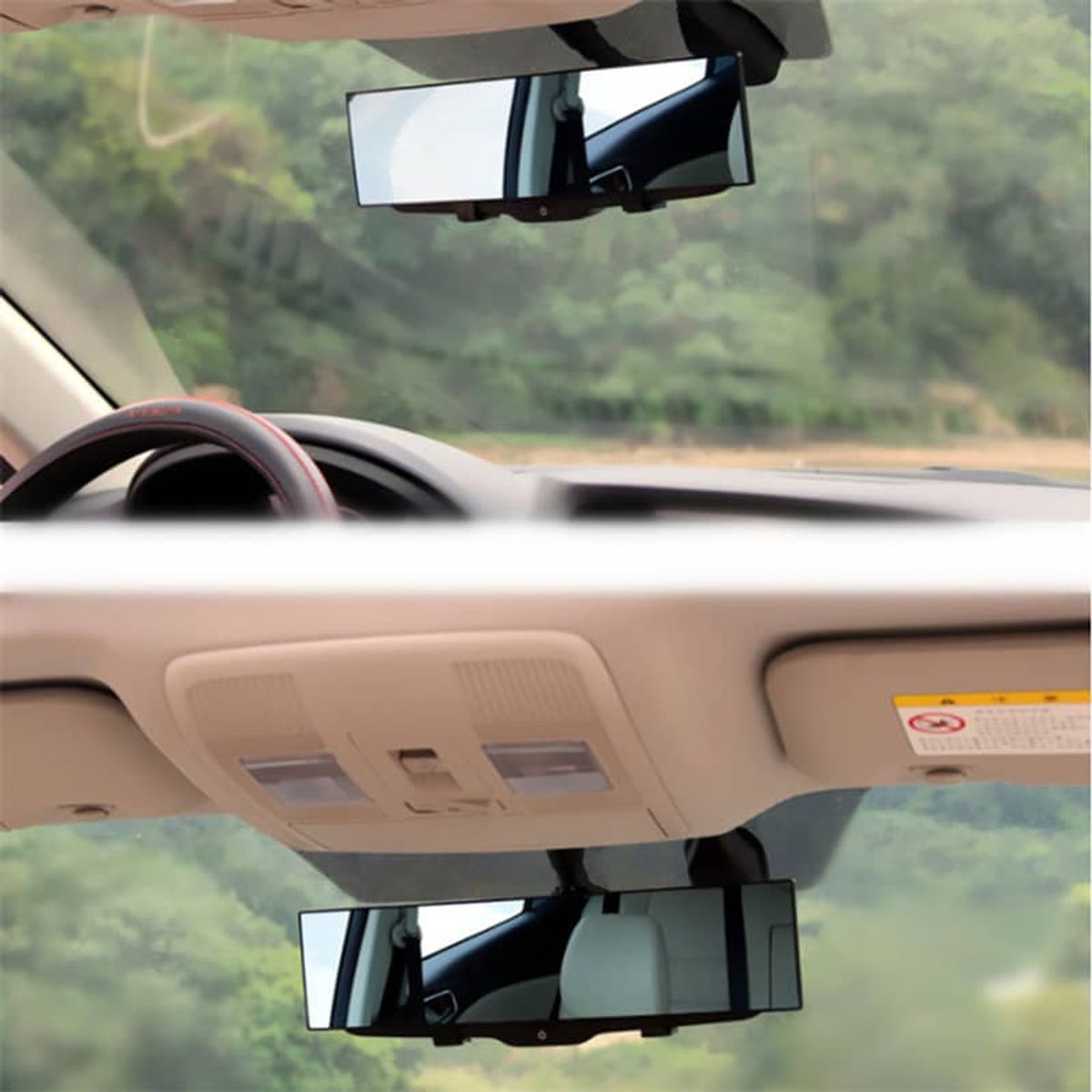 GENERICO - Espejo retrovisor universal convexo para Interior de autos