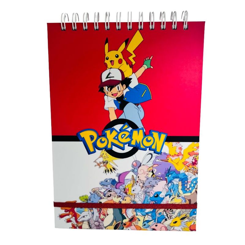 GENERICO - Croquera B5 100 Hojas Lisas Blancas Ash y Pikachu
