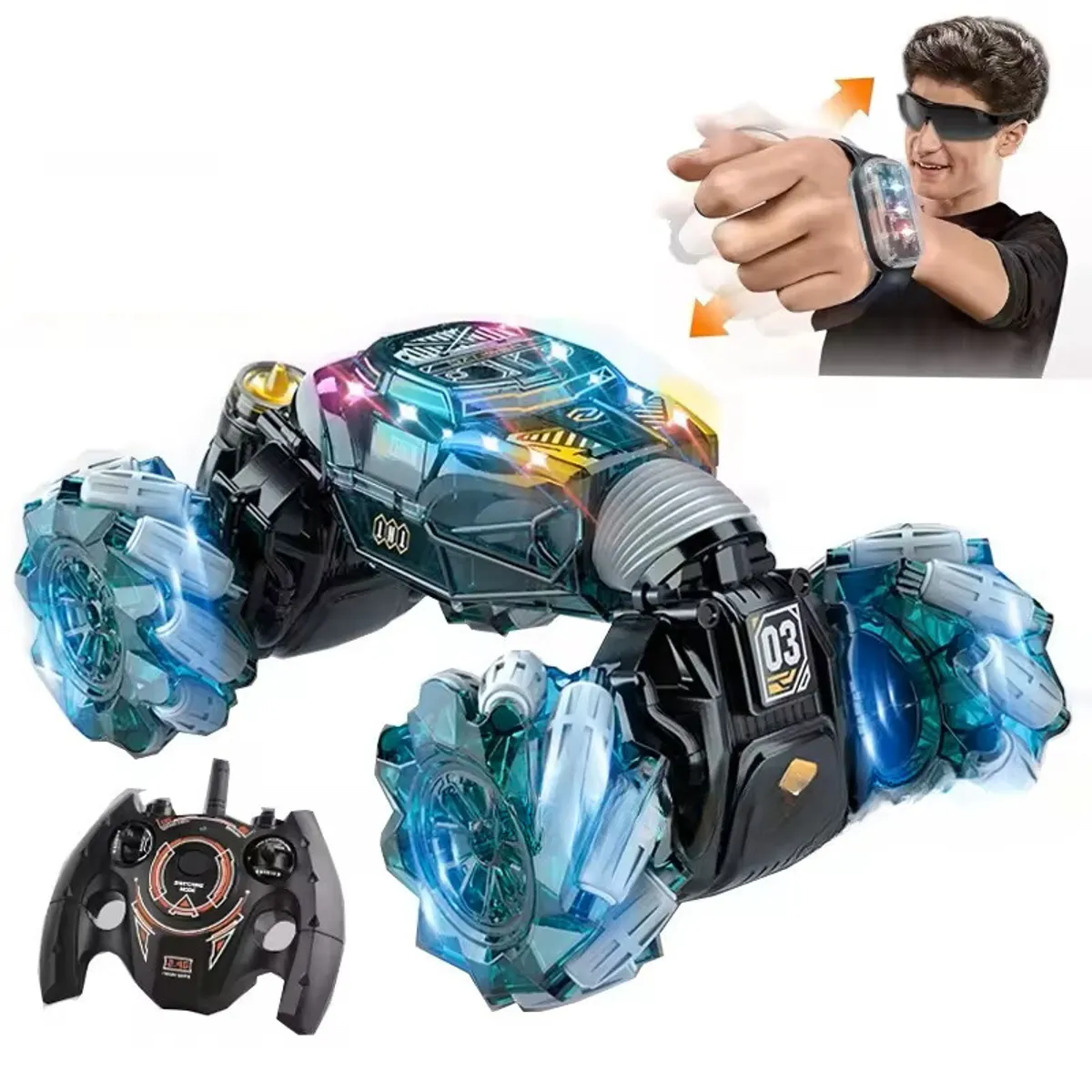 GENERICO - Vehículo RC 4X4 Control Remoto por Gestos Luces 114 24G