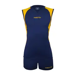 MACRON - Uniforme de Vóleibol Florencia Azul Marino - Amarillo