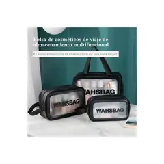 GENERICO - Neceser Organizador Bolsa De Cosméticos Transparente 3pcs